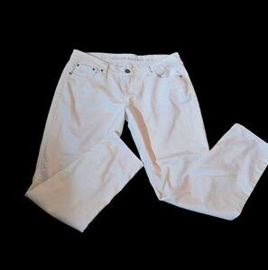 Women's Cream-White Jeans, Full Length, Straight Leg Denim, Juniors 15